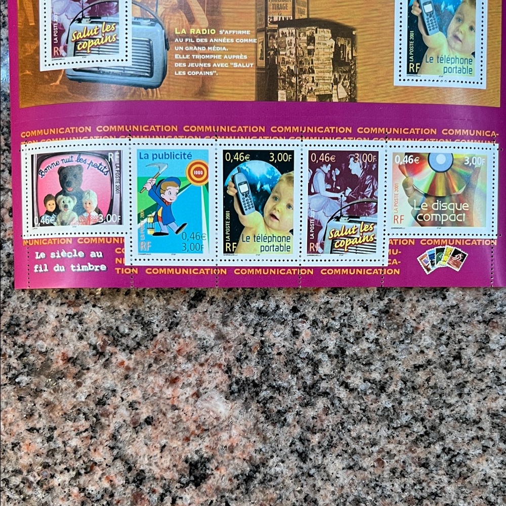 Colorful French Stamp Collection Sheet - Picture 2 of 2